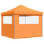 foldbart pop-up festtelt med 2 sidevægge orange