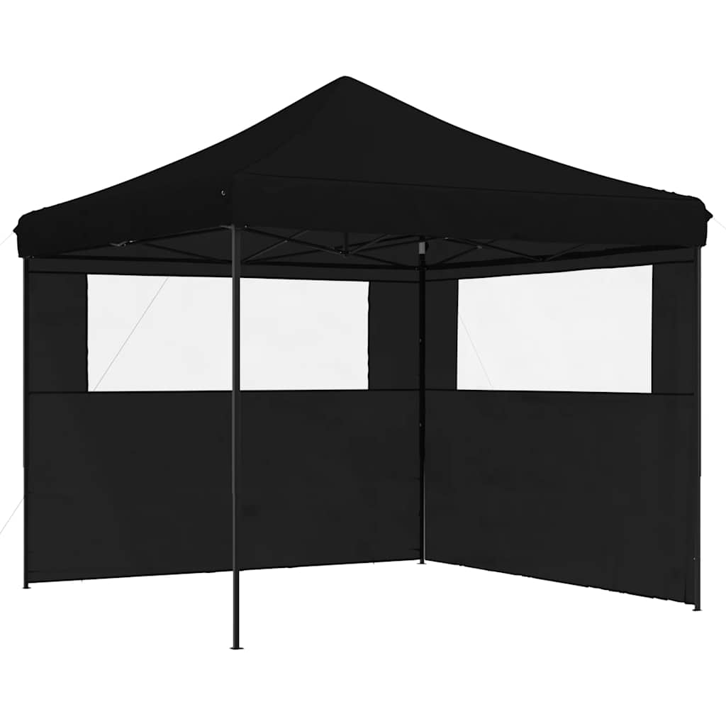 foldbart pop-up festtelt med 2 sidevægge sort