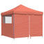 foldbart pop-up festtelt med 4 sidevægge terracotta