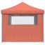 foldbart pop-up festtelt med 4 sidevægge terracotta