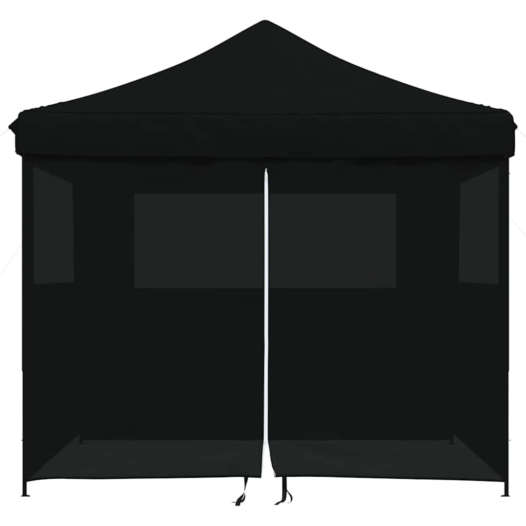 foldbart pop-up festtelt med 4 sidevægge sort