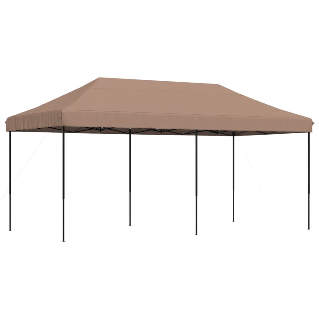 foldbart pop up-festtelt 580x292x315 cm brun