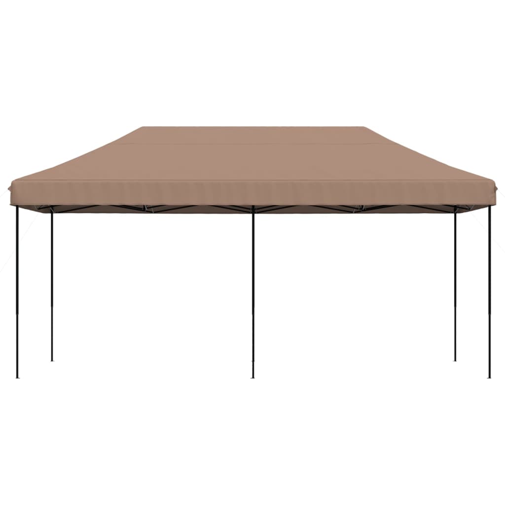 foldbart pop up-festtelt 580x292x315 cm brun