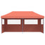 foldbart pop-up festtelt med 3 sidevægge terracotta