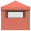 foldbart pop-up festtelt med 3 sidevægge terracotta