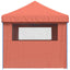 foldbart pop-up festtelt med 4 sidevægge terracotta
