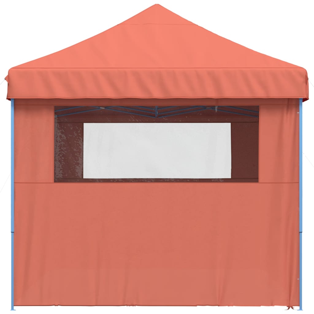 foldbart pop-up festtelt med 4 sidevægge terracotta