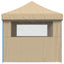 foldbart pop-up festtelt med 3 sidevægge beige