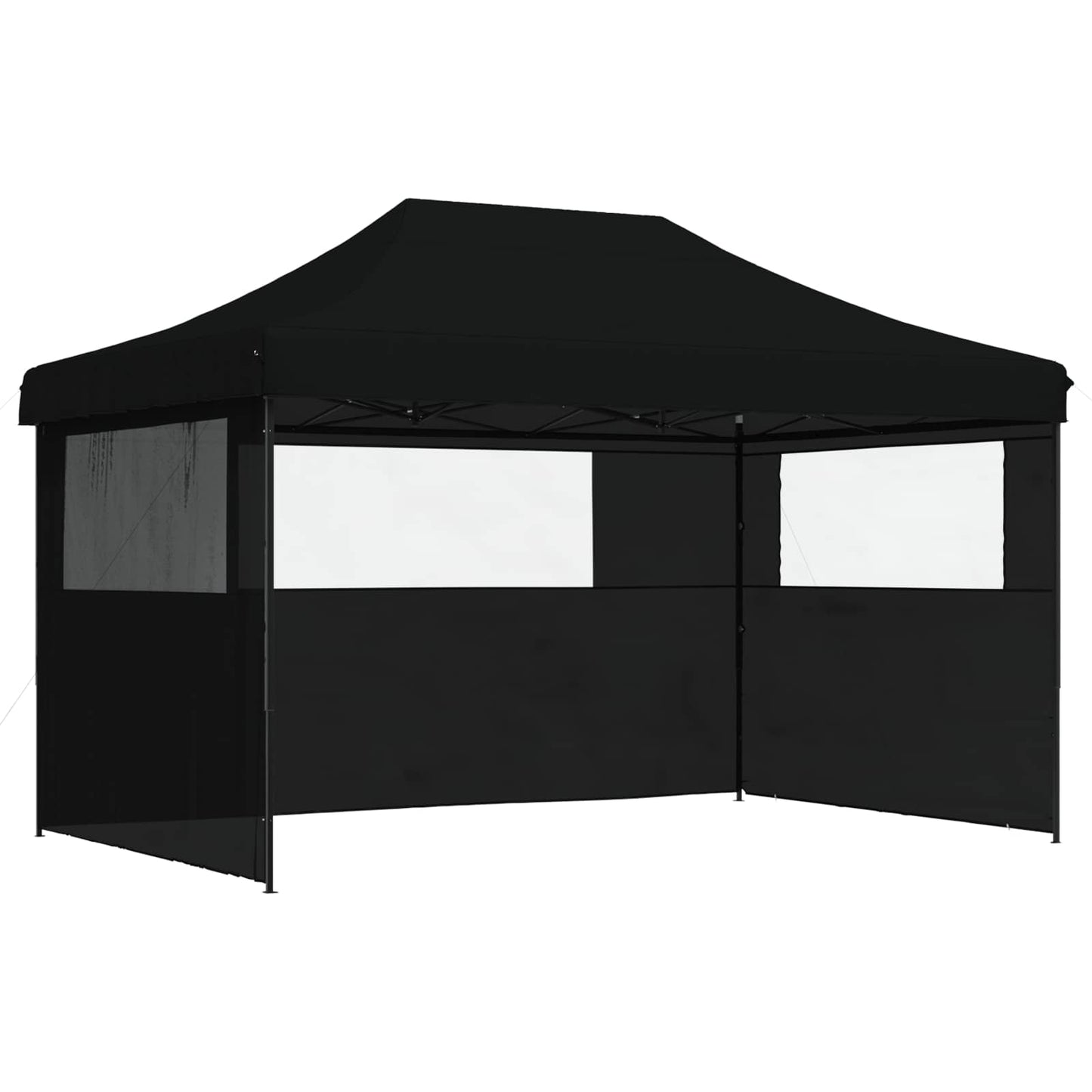 foldbart pop-up festtelt med 3 sidevægge sort