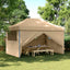 foldbart pop-up festtelt med 4 sidevægge beige
