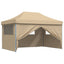 foldbart pop-up festtelt med 4 sidevægge beige