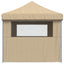 foldbart pop-up festtelt med 4 sidevægge beige