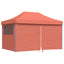 foldbart pop-up festtelt med 4 sidevægge terracotta