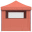 foldbart pop-up festtelt med 4 sidevægge terracotta