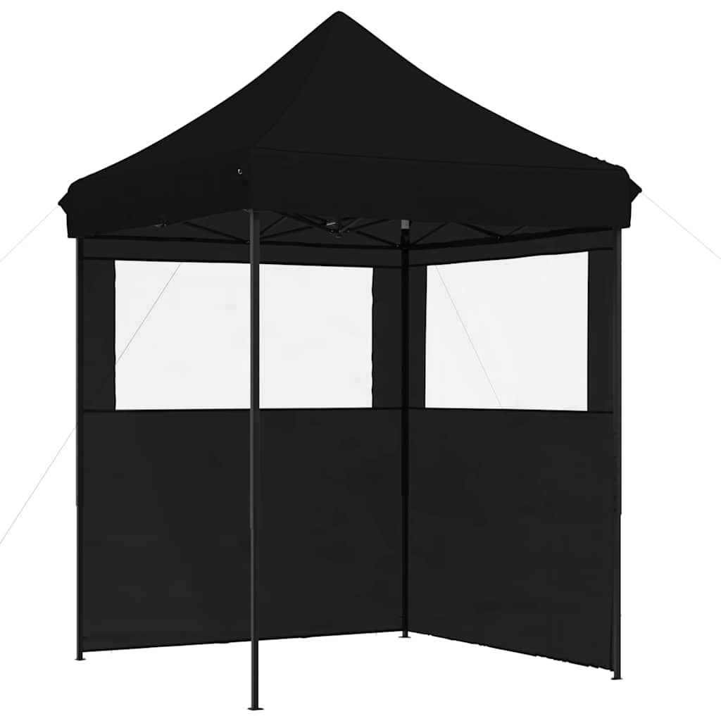 foldbart pop-up festtelt med 2 sidevægge sort