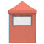 foldbart pop-up festtelt med 4 sidevægge terracotta