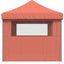 foldbart pop-up festtelt med 3 sidevægge terracotta