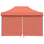foldbart pop-up festtelt med 4 sidevægge terracotta