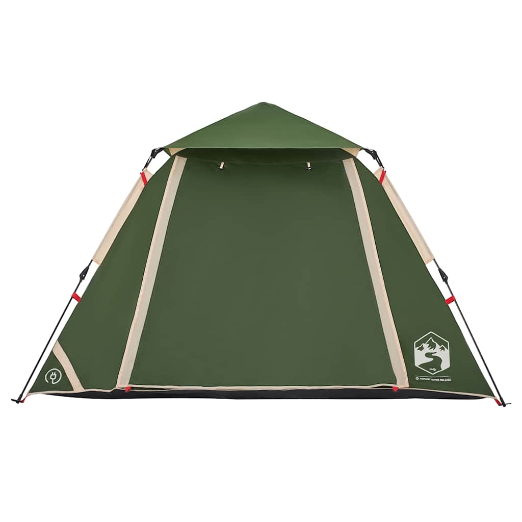 4-personers campingtelt quick-release grøn