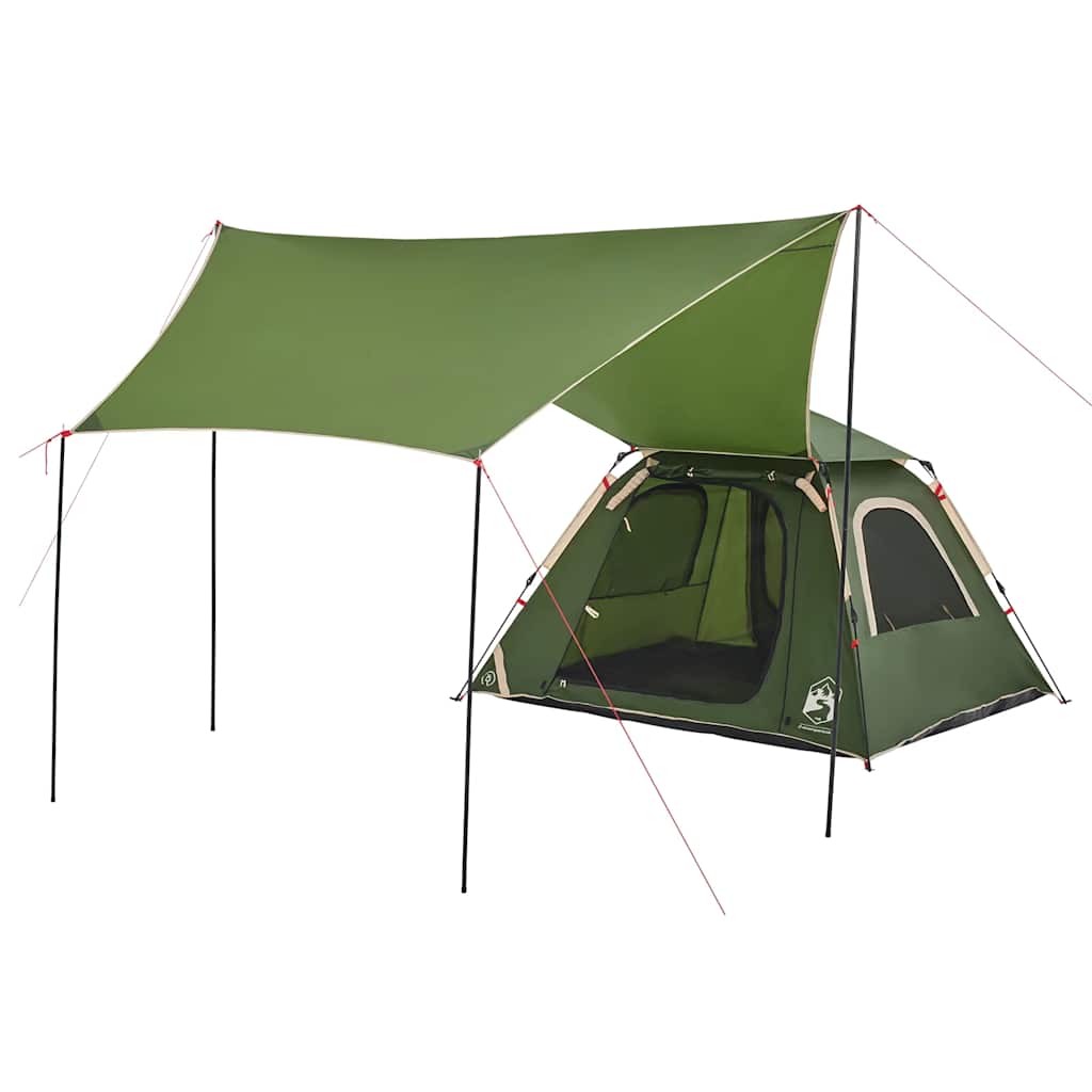 4-personers campingtelt quick-release grøn