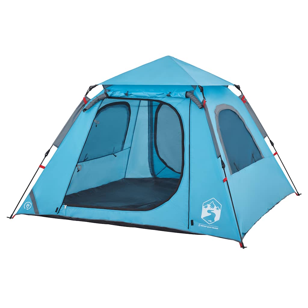 4-personers campingtelt quick-release blå