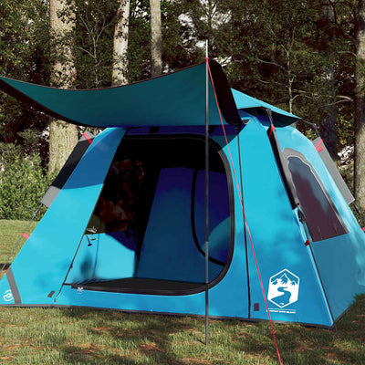4-personers campingtelt quick-release blå
