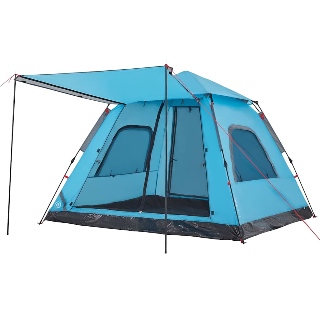 5-personers campingtelt kuppel quick-release blå