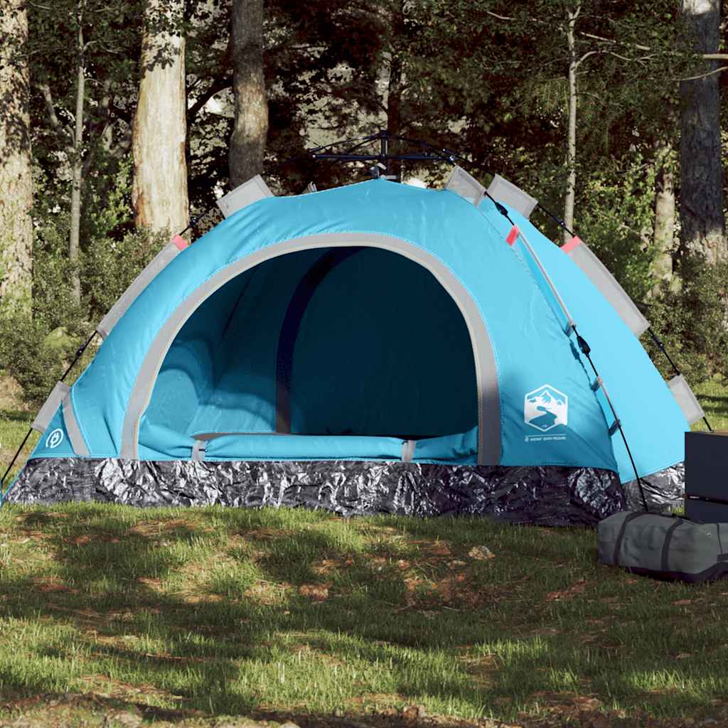 4-personers campingtelt quick-release blå billede