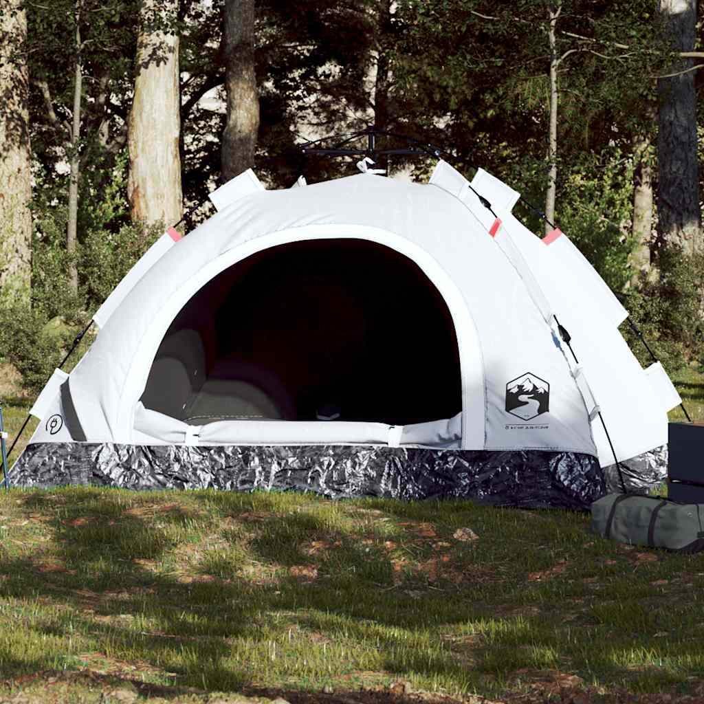 4-personers campingtelt quick-release mørklægning hvid billede