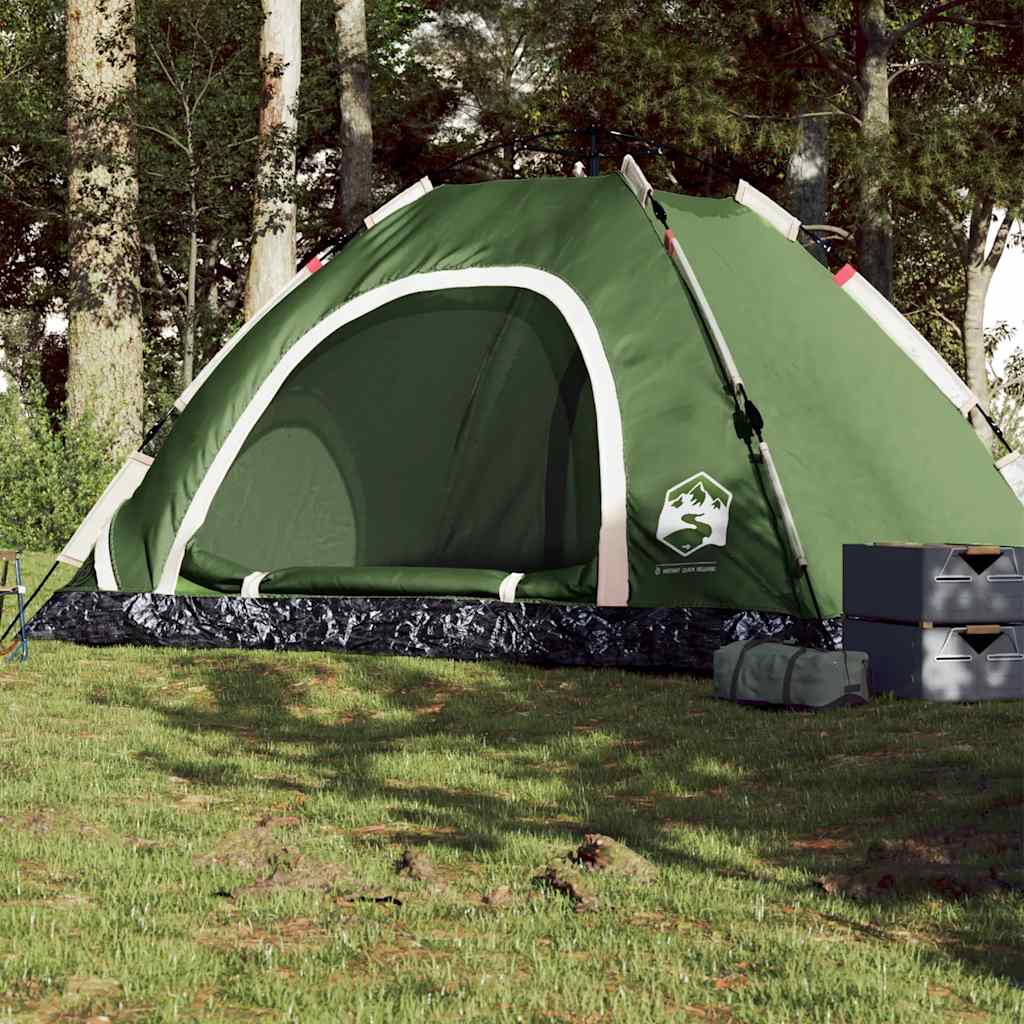 5-personers campingtelt vandtæt quick-release grøn billede