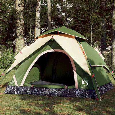 4-personers campingtelt quick-release grøn