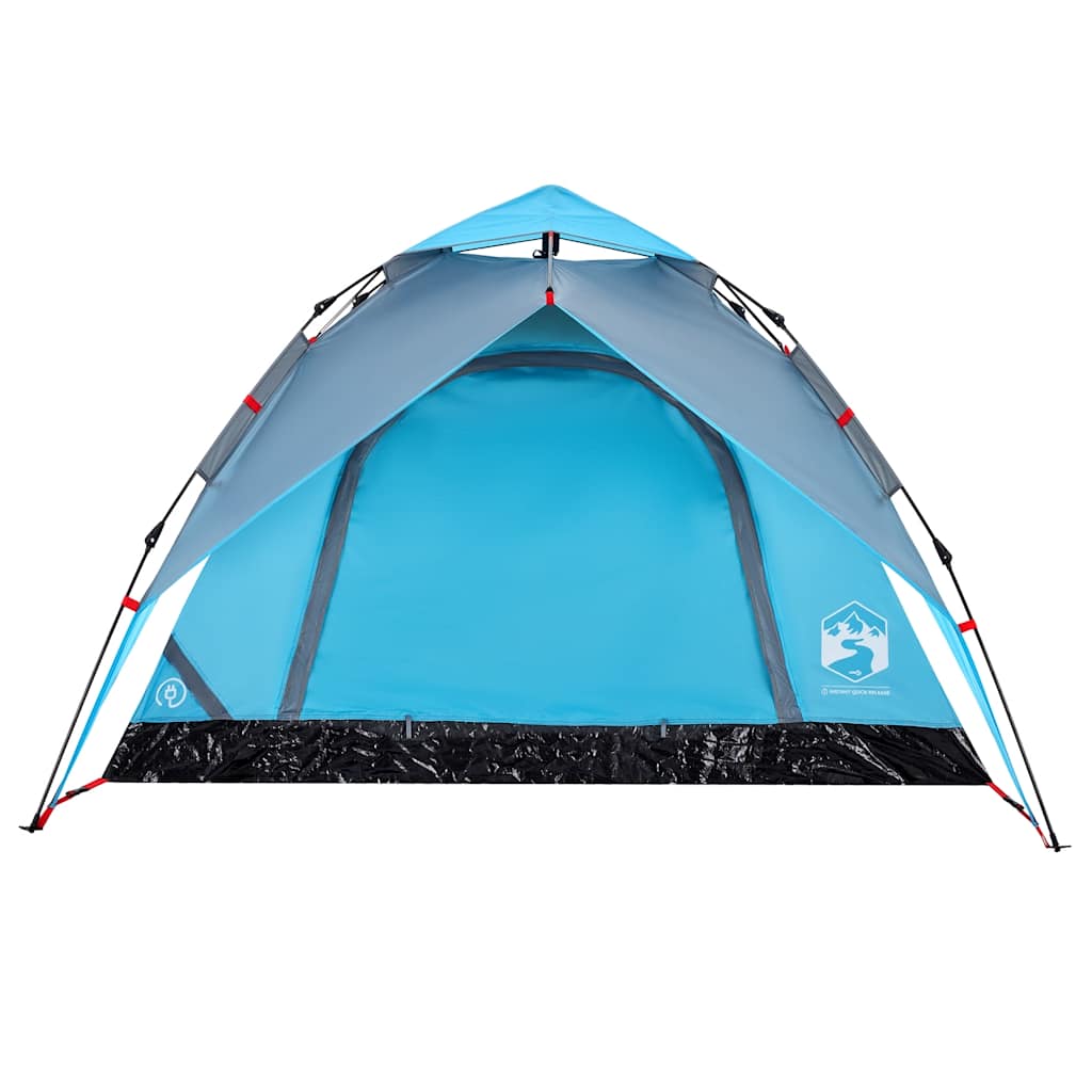 4-personers campingtelt quick-release blå