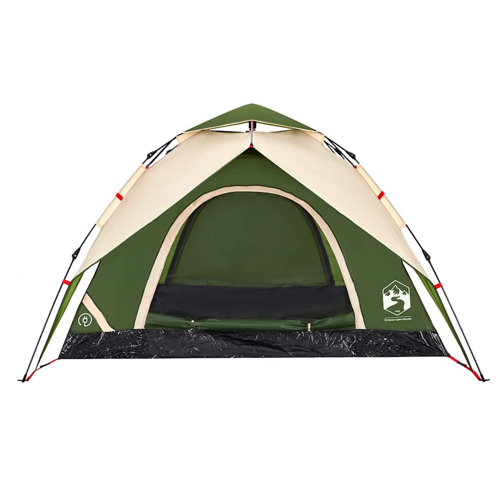 5-personers campingtelt kuppel quick-release grøn