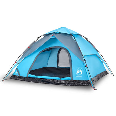 5-personers campingtelt kuppel quick-release blå