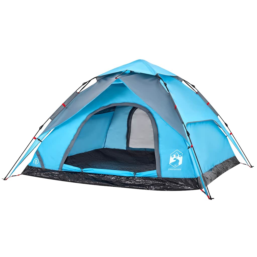 5-personers campingtelt kuppel quick-release blå