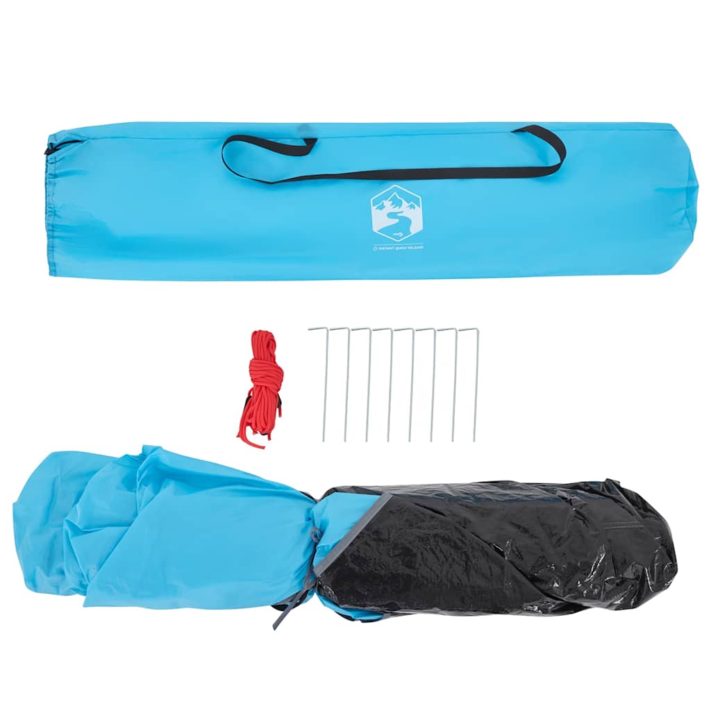5-personers campingtelt kuppel quick-release blå