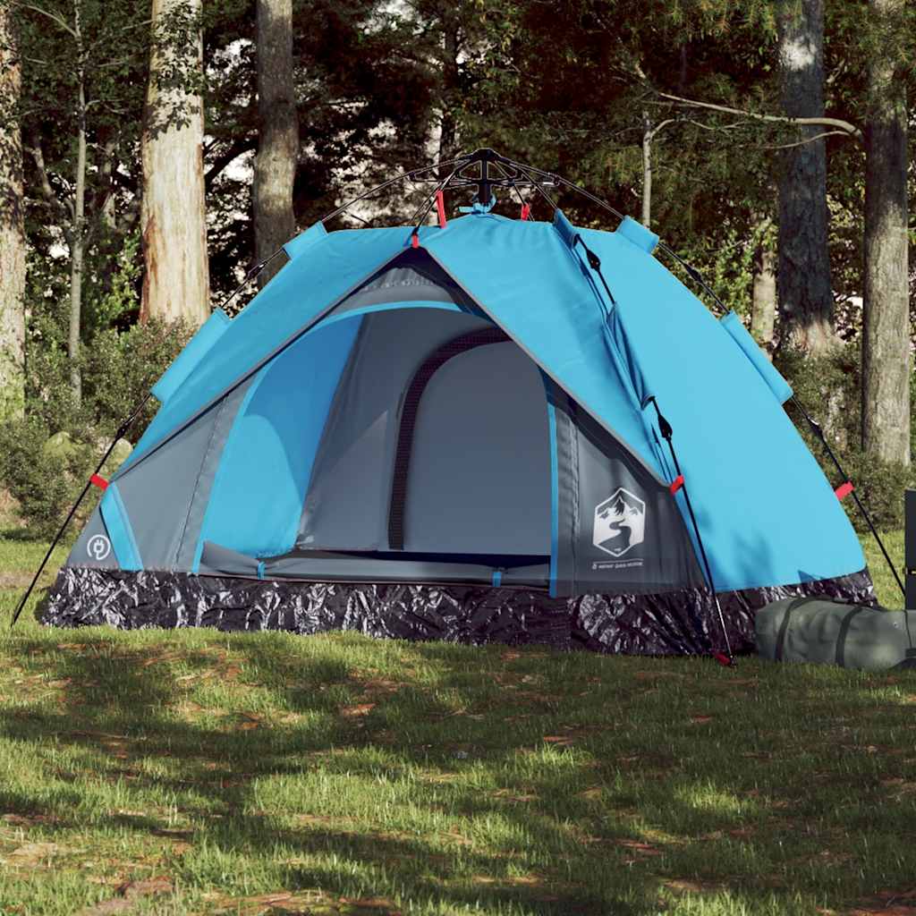 2-personers campingtelt kuppel quick-release blå billede