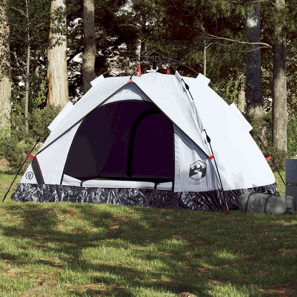 2-personers campingtelt kuppel quick-release mørklægning hvid billede