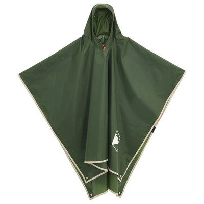 regnponcho med hætte 223x145 cm 2-i-1 design grøn
