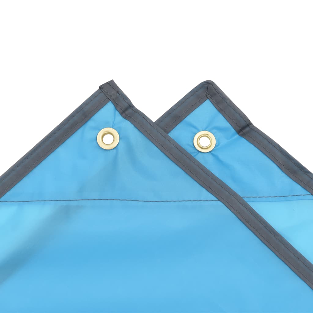regnponcho med hætte 223x145 cm 2-i-1 design blå