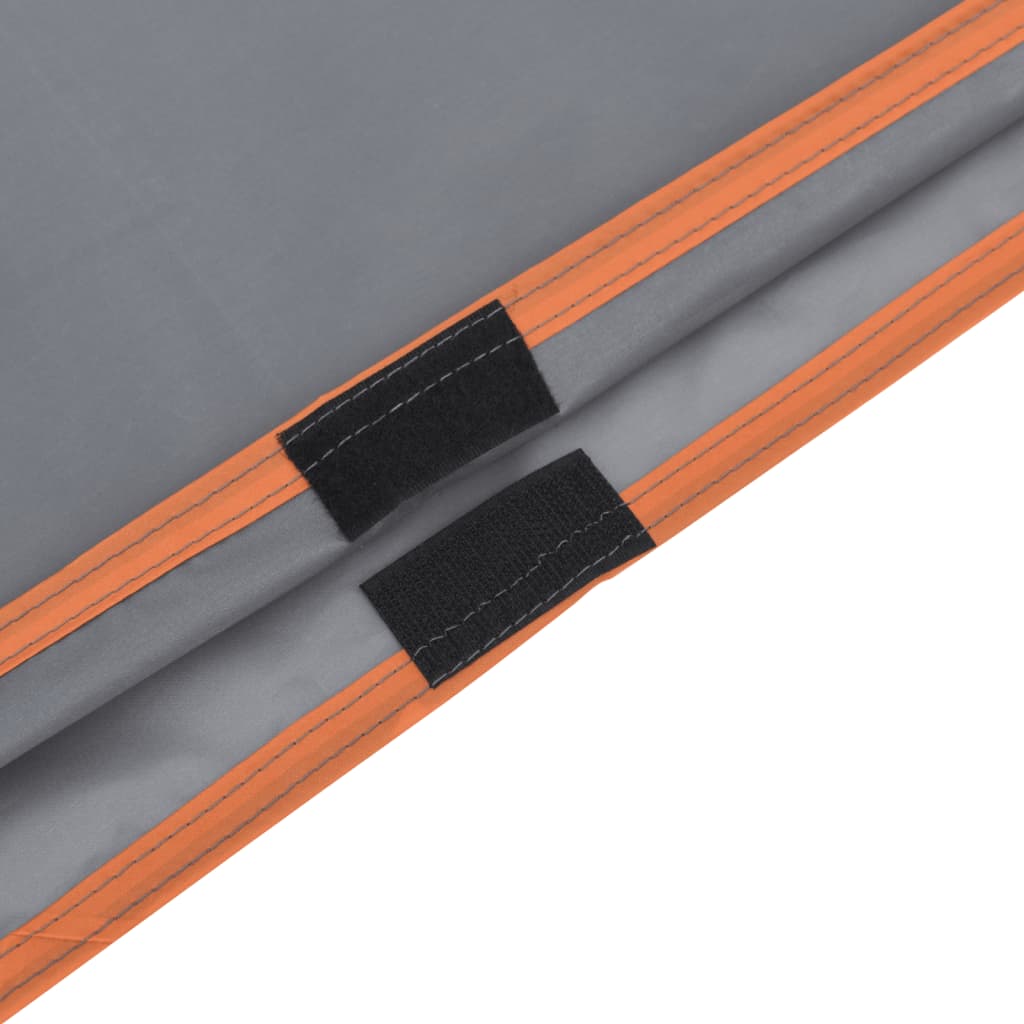 regnponcho med hætte 223x145 cm 2-i-1 design grå og orange