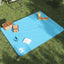 picnictæppe med pløkker 205x155 cm blå