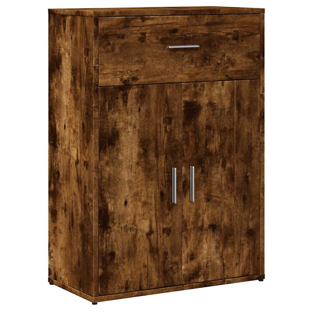 skænk 60x30x84 cm konstrueret træ røget egetræsfarve