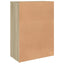 skab 60x31x84 cm konstrueret træ røget egetræsfarve
