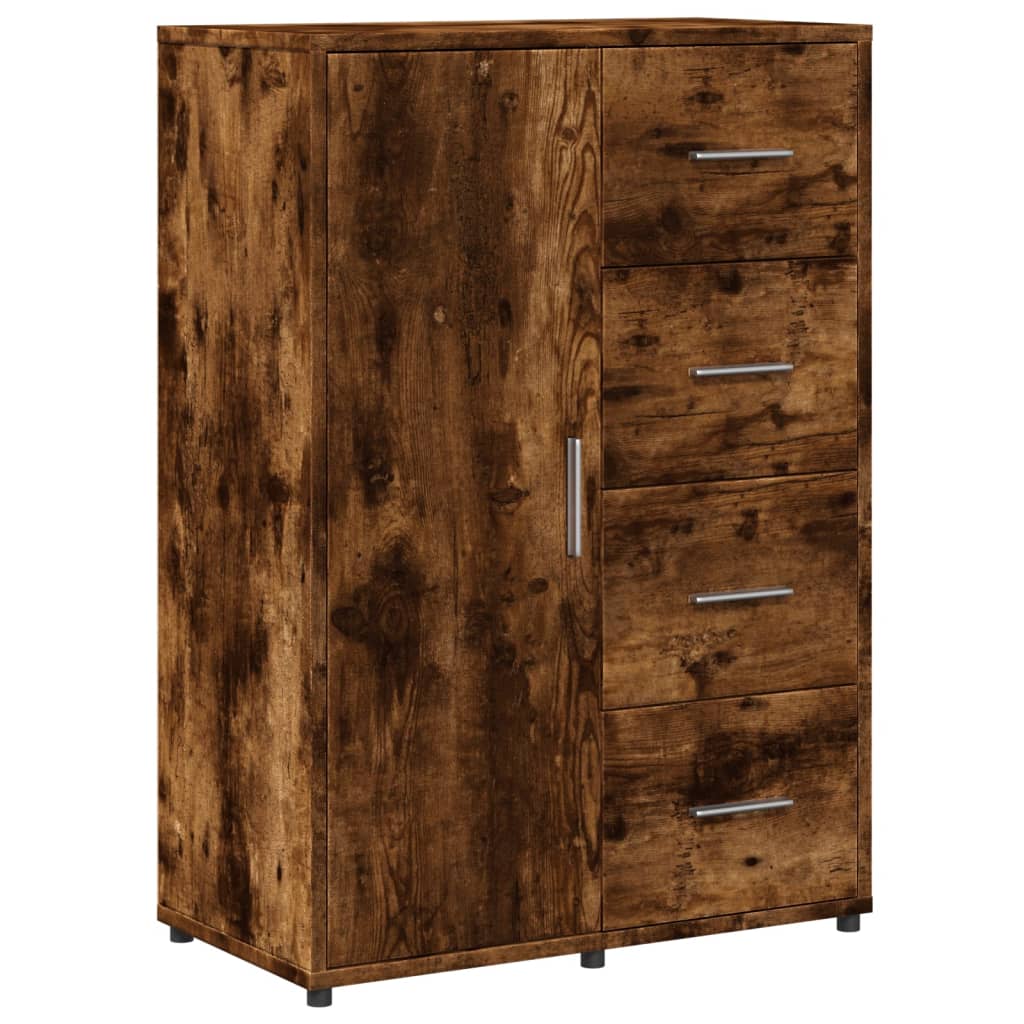 skænk 60x31x84 cm konstrueret træ røget egetræsfarve
