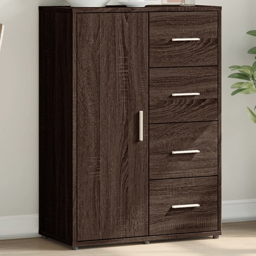 skænk 60x31x84 cm konstrueret træ brun egetræsfarve