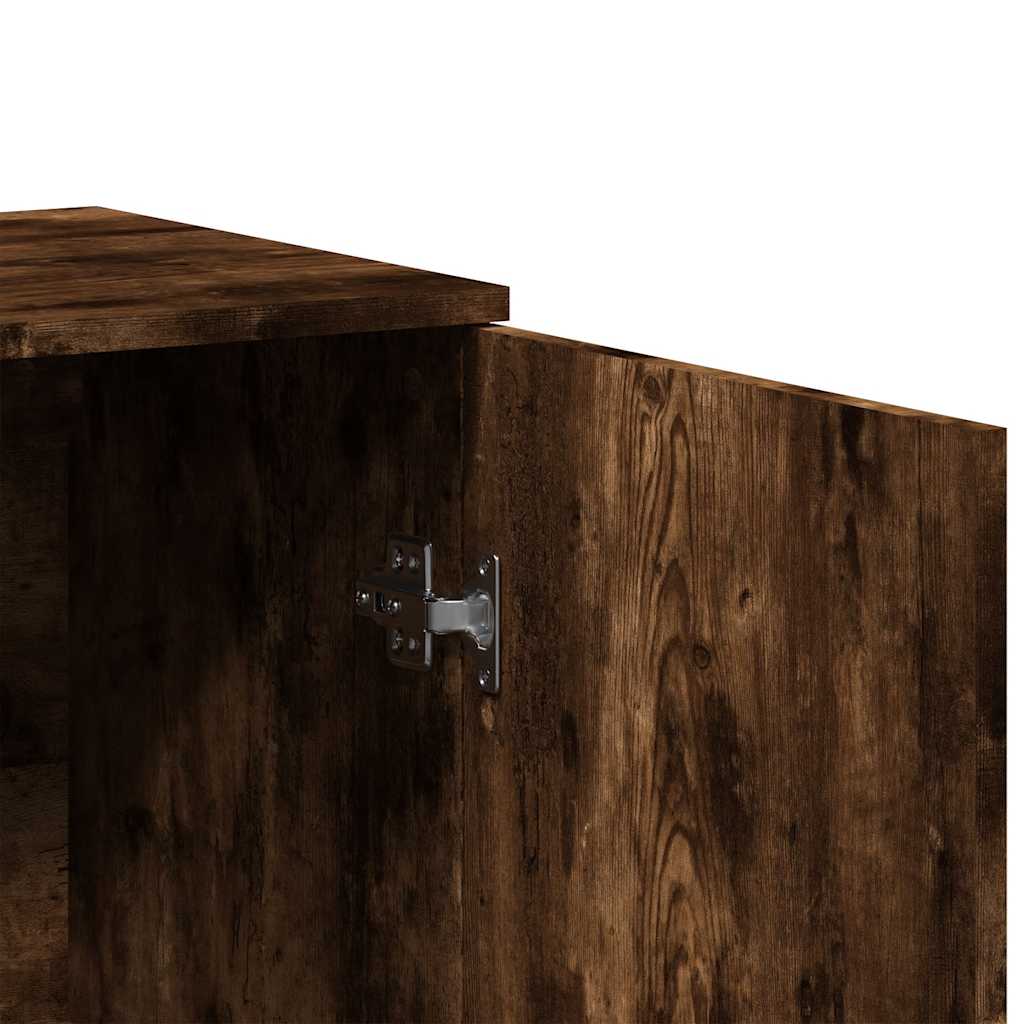 skænk 79x38x80 cm konstrueret træ røget egetræsfarve