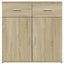 skab 79x38x80 cm konstrueret træ røget egetræsfarve