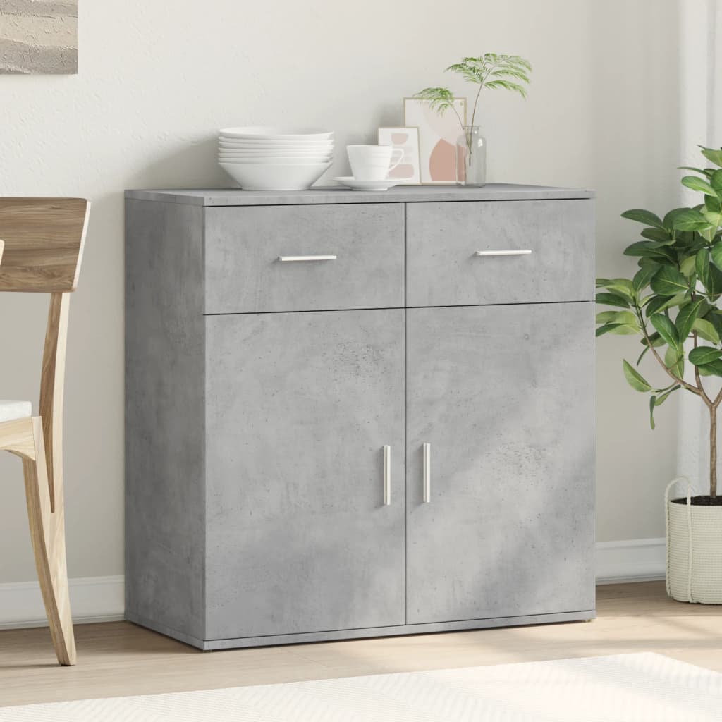 skænk 79x38x80 cm konstrueret træ betongrå