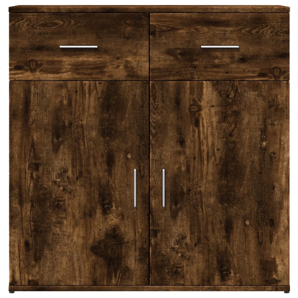 skænk 79x38x80 cm konstrueret træ røget egetræsfarve